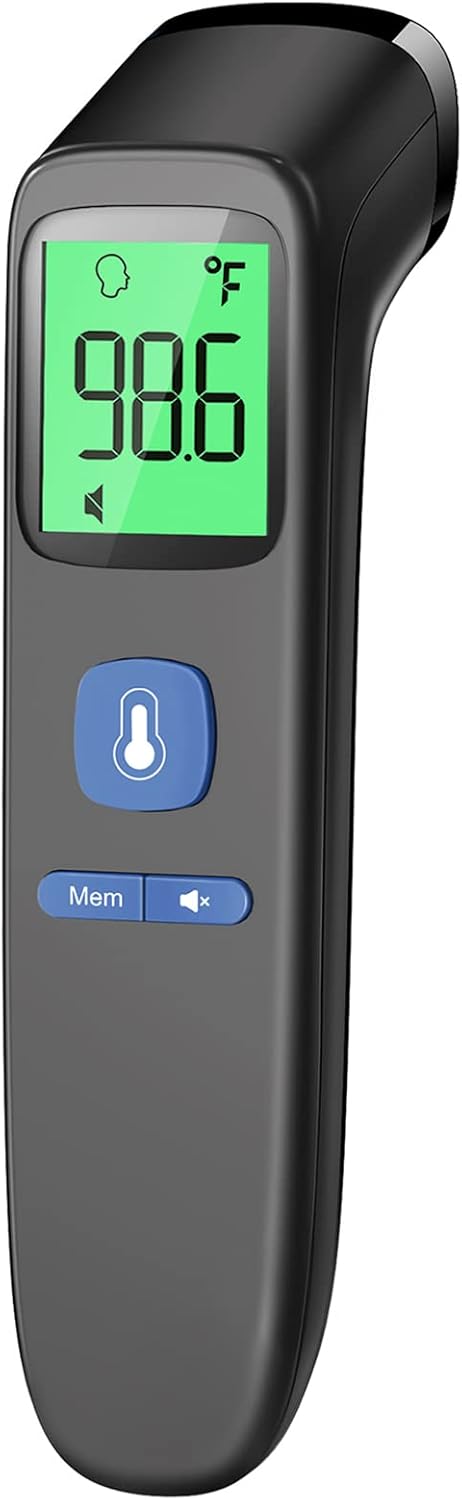 No-Touch Thermometer for Adults and Kids, Accurate Digital Baby Thermometer, Fever Alarm & Silent Mode, 2 in 1 Forehead & Object Mode