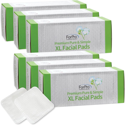 ForPro Premium Pure & Simple XL Facial Pads, Triple Layered Ultra Soft Disposable Makeup Remover Pads, 100% Vegan & Cruelty-Free, 60-Count