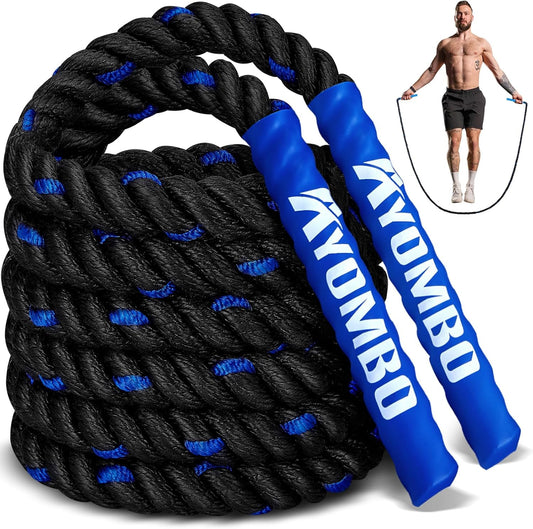 Jump Rope, Weighted Jump Rope for Fitness, Boxing Equipment Jump Ropes for Men Women, Battle Skipping Ropes for Exercise, Suitable for Boxing, Cardio, Training Muscle Speed Home Gym Workout Equipment